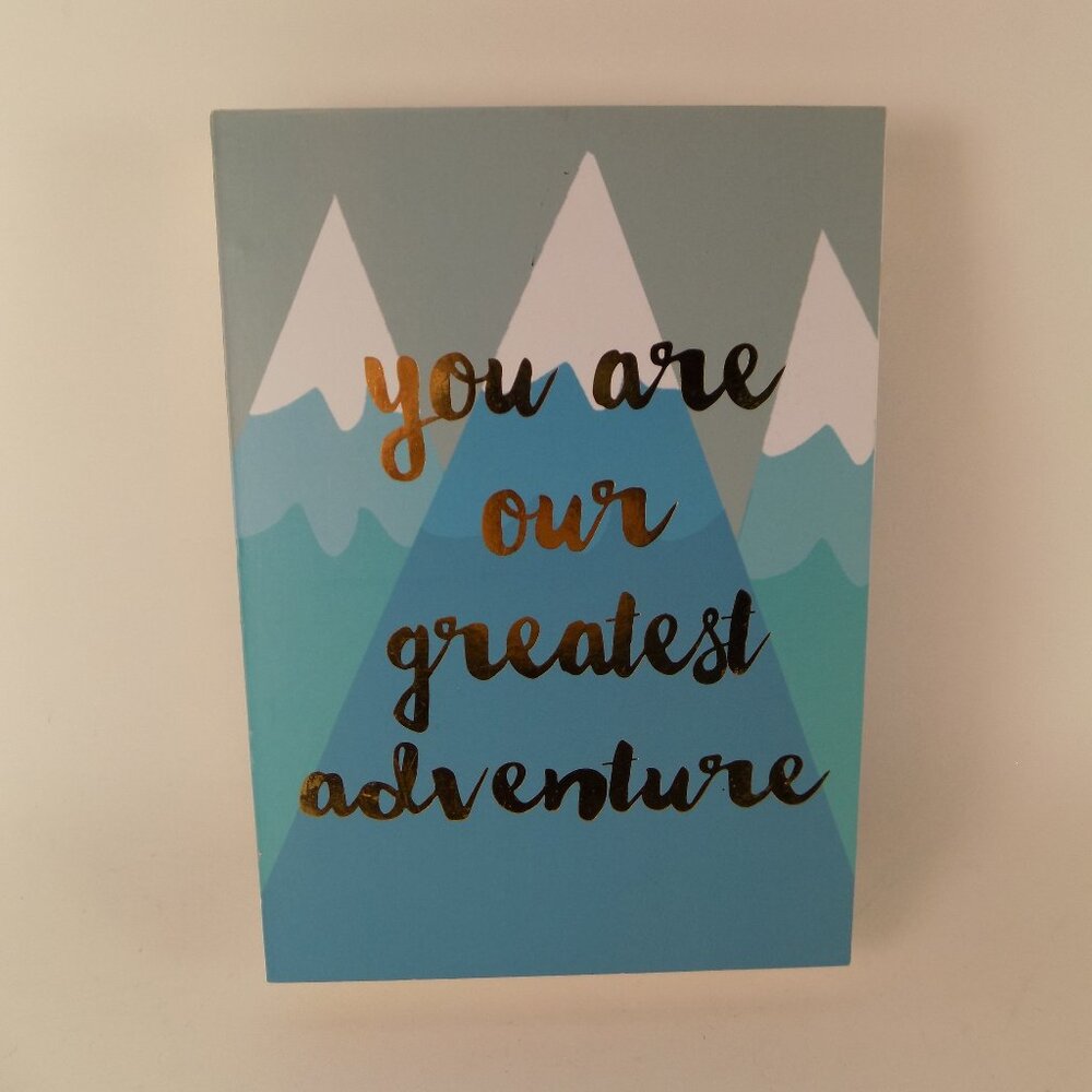 Nursery Wall Decor Metallic YOU ARE OUR GREATEST ADVENTURE Wood Plaque Picture